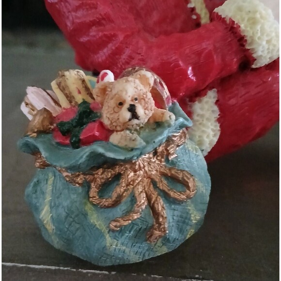 Set of 2 5" Santa's House Christmas 1995 Stocking Holders Hand Painted Cold Cast - Picture 8 of 14